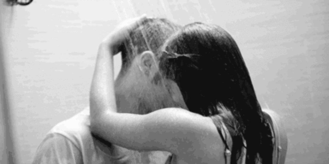 Boys and girls in the shower having sex