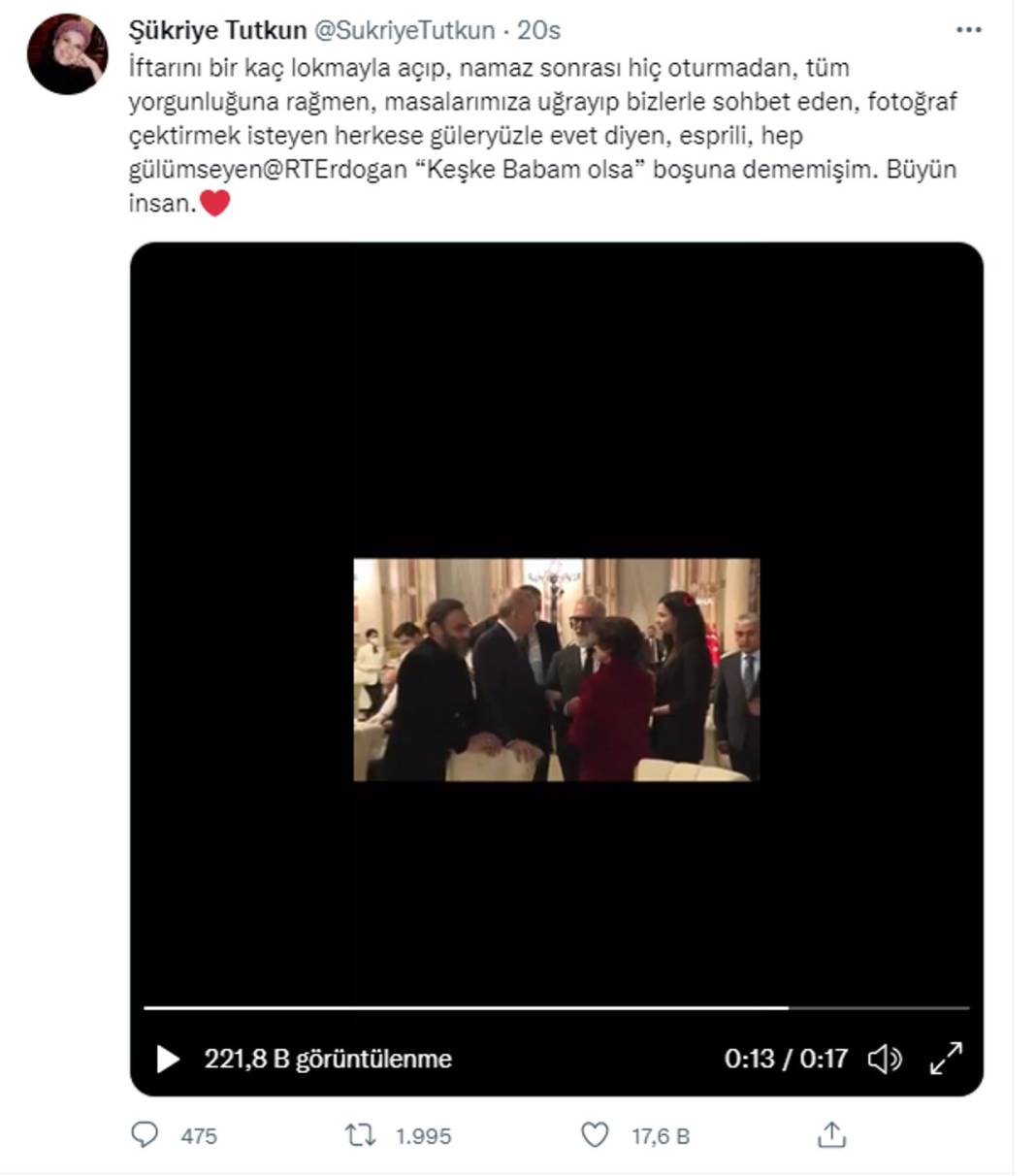 Şükriye Tutkun'un 'Erdoğan keşke babam olsa, boşuna dememişim' mesajı sosyal medyanın gündeminde 2