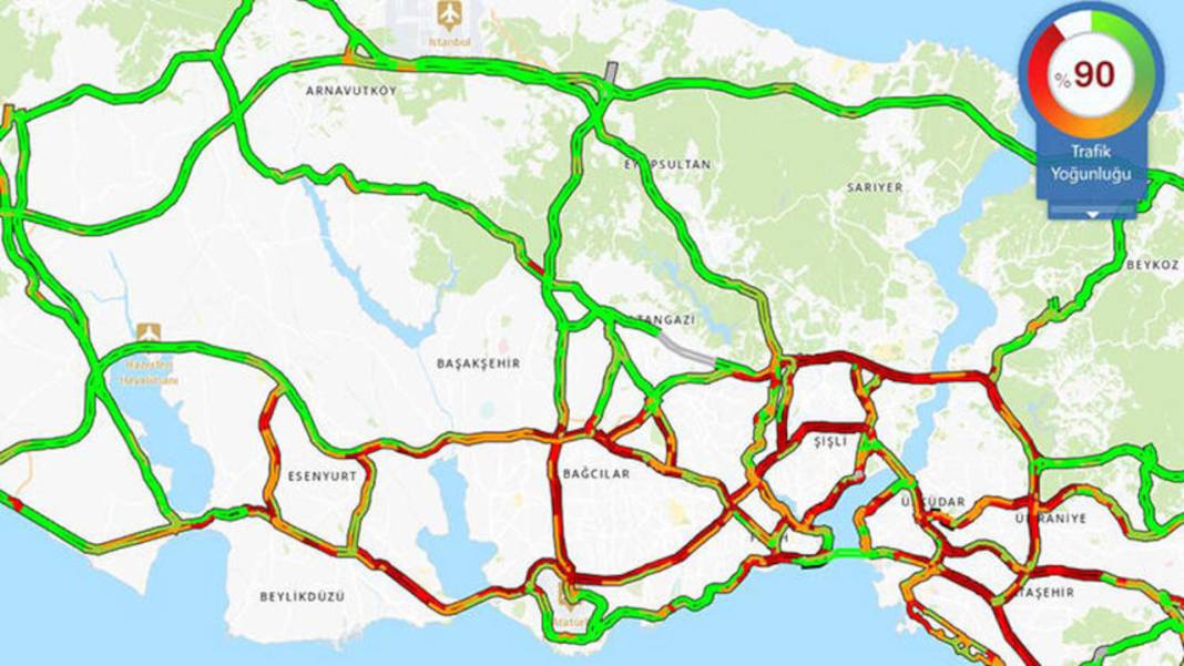 İstanbul'da trafik yoğunluğu yüzde 90'a ulaştı 2