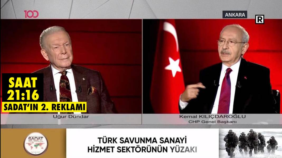Uğur Dündar-Kılıçdaroğlu yayınında SADAT reklamı '6 kez' yayınlandı 2