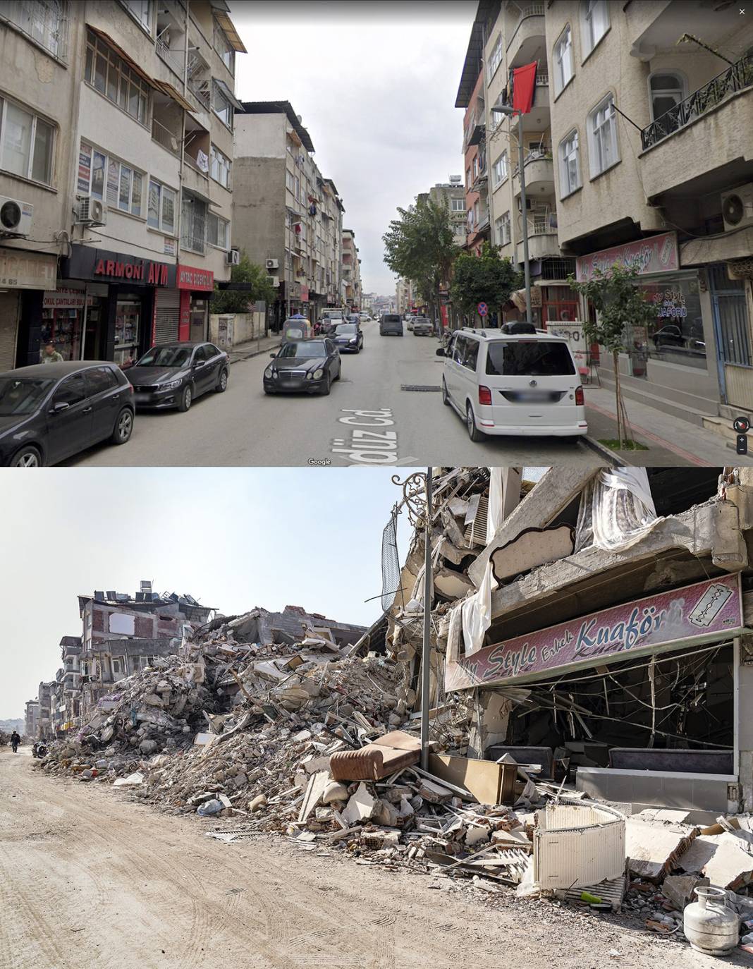 Öncesi ve sonrası fotoğraflarla deprem bölgesi 10