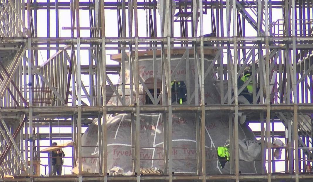 Fırtınada brandası uçunca Kız Kulesi'nin son durumu görüntülendi 2