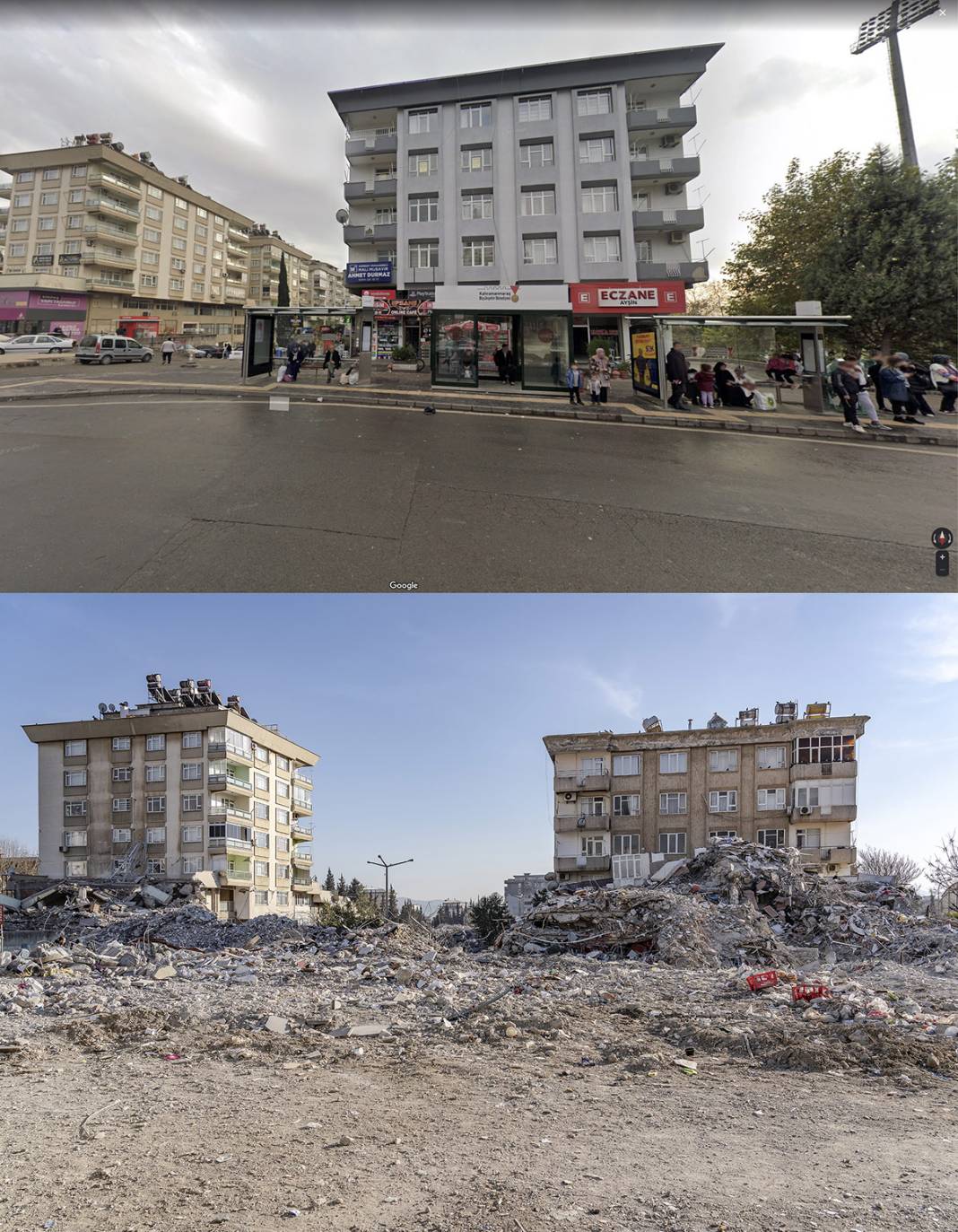 Öncesi ve sonrası fotoğraflarla deprem bölgesi 8