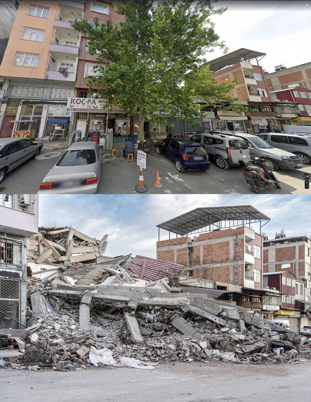 Öncesi ve sonrası fotoğraflarla deprem bölgesi 1