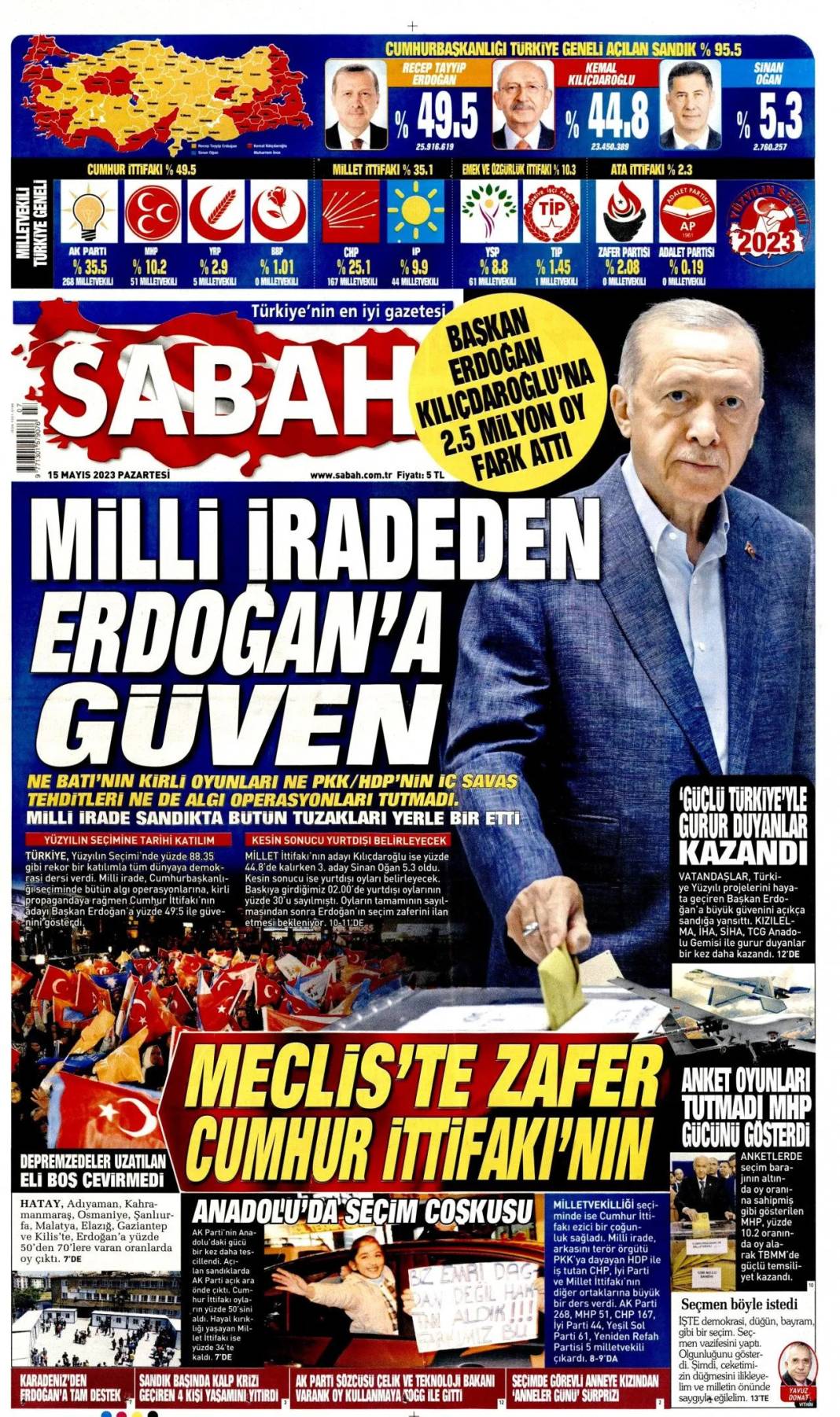 Gazeteler 14 Mayıs seçimlerini manşete nasıl taşıdı? 6