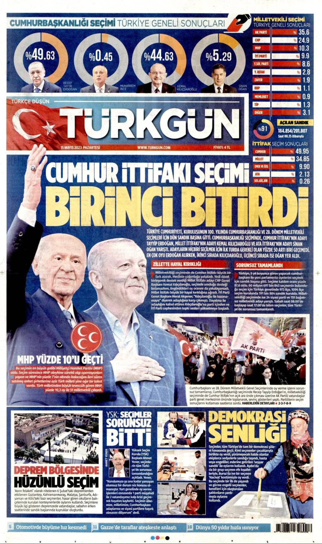 Gazeteler 14 Mayıs seçimlerini manşete nasıl taşıdı? 11