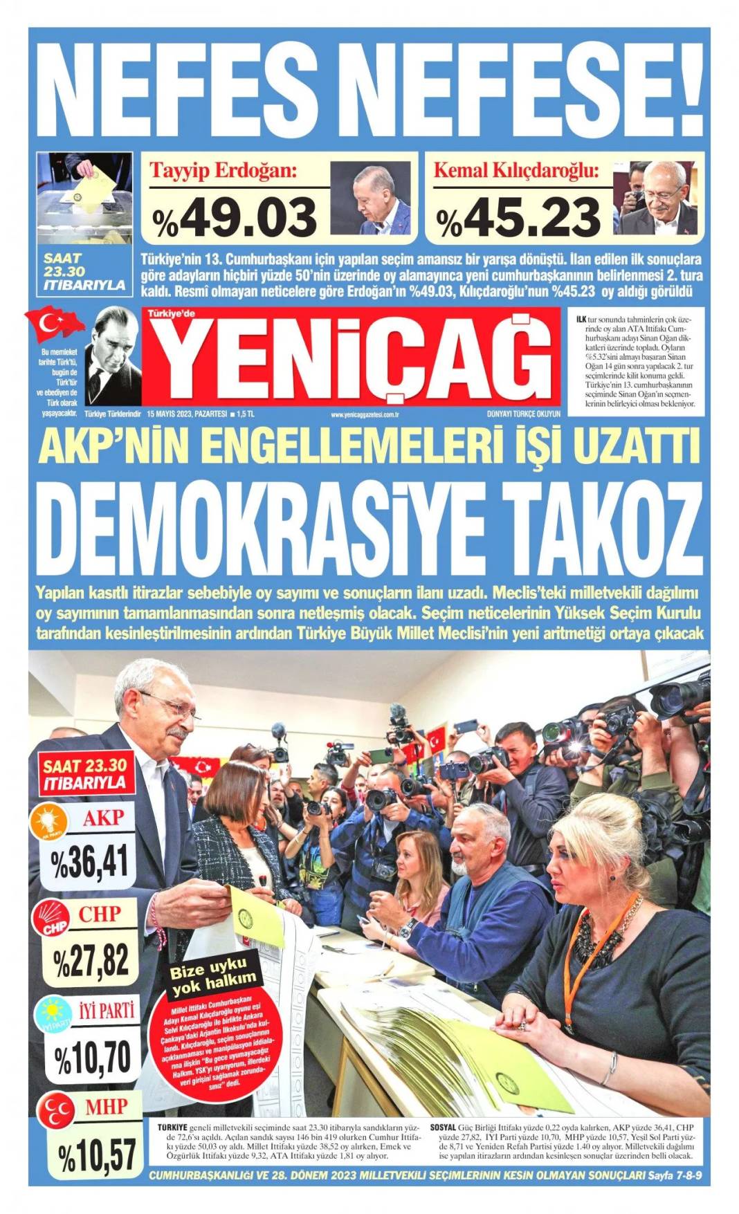 Gazeteler 14 Mayıs seçimlerini manşete nasıl taşıdı? 5