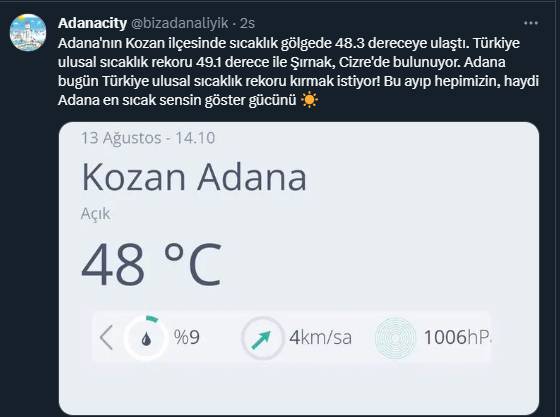 Adana sıcaktan erirken paylaşımlar da yüz güldürüyor 4