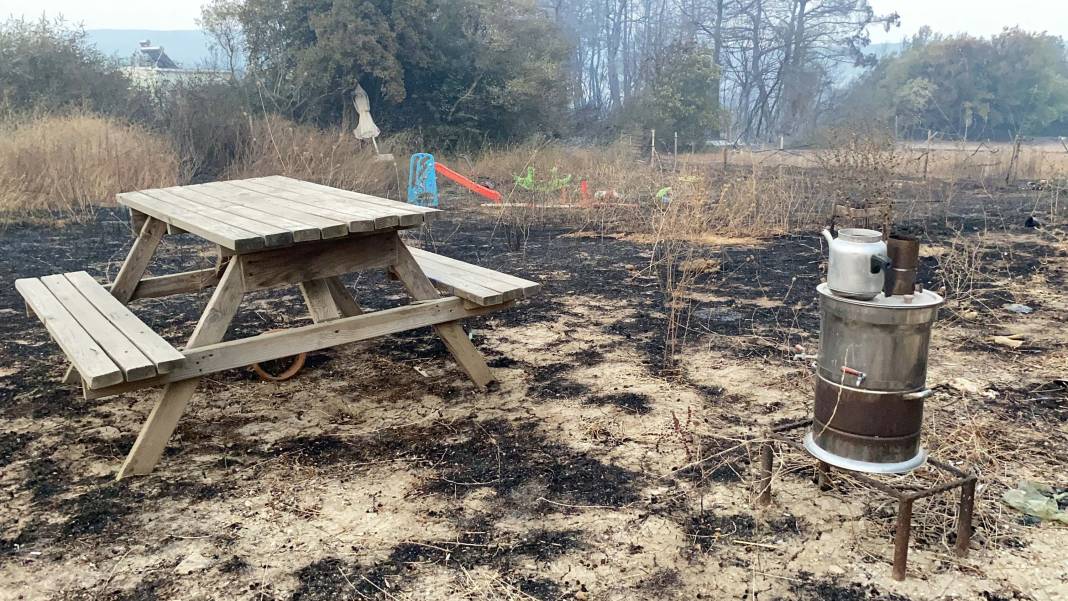Yangın bölgesi havadan görüntülendi: 4 bin 80 hektar alan etkilendi, Çanakkale griye döndü 8