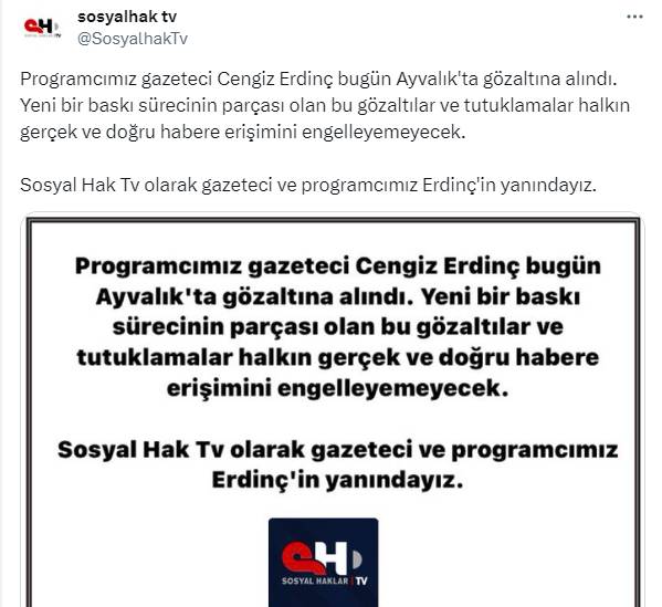 Kısa Dalga yazarı Cengiz Erdinç'in gözaltına alınmasına tepki yağdı: Çete değil gazeteci avı başlattılar! 4