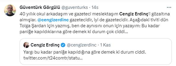 Kısa Dalga yazarı Cengiz Erdinç'in gözaltına alınmasına tepki yağdı: Çete değil gazeteci avı başlattılar! 19