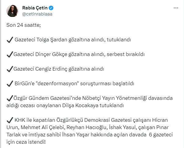 Kısa Dalga yazarı Cengiz Erdinç'in gözaltına alınmasına tepki yağdı: Çete değil gazeteci avı başlattılar! 15