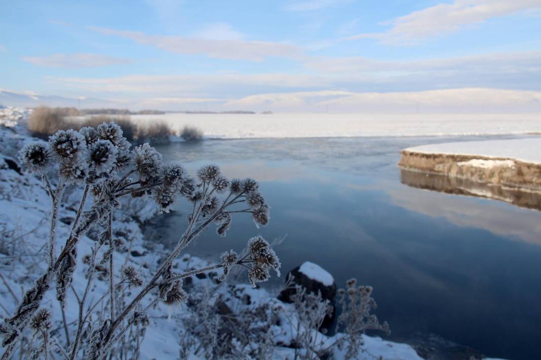 ‘Türkiye’nin çatısı’ Ardahan’da Sibirya soğukları: Kura Nehri'nin yüzeyi buz tuttu 6