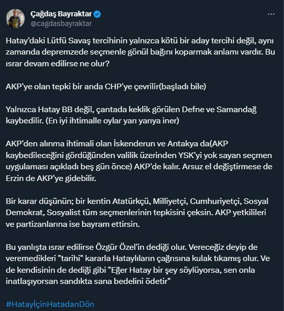 CHP'nin Hatay'da Lütfü Savaş'ı aday göstermesi tepki çekti 6