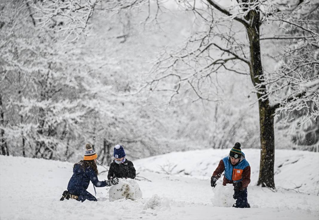 New York kara teslim ancak karın keyfi Central Park'ta çıktı 11