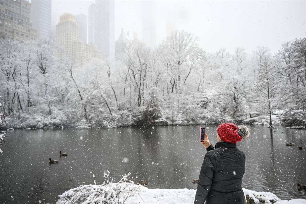 New York kara teslim ancak karın keyfi Central Park'ta çıktı 7