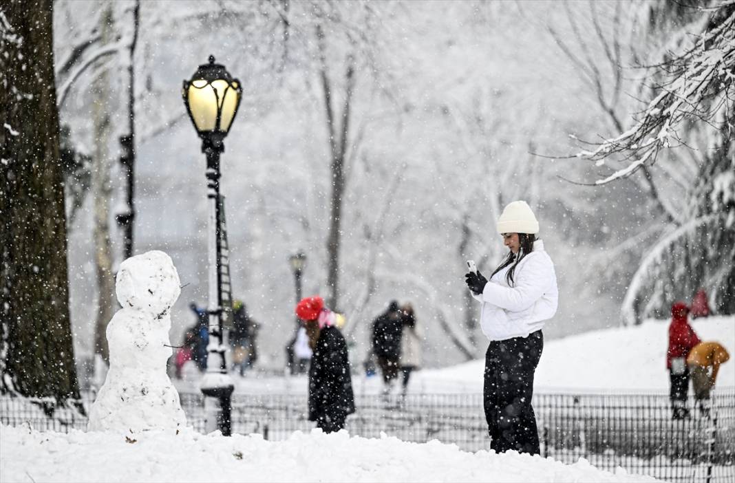 New York kara teslim ancak karın keyfi Central Park'ta çıktı 6
