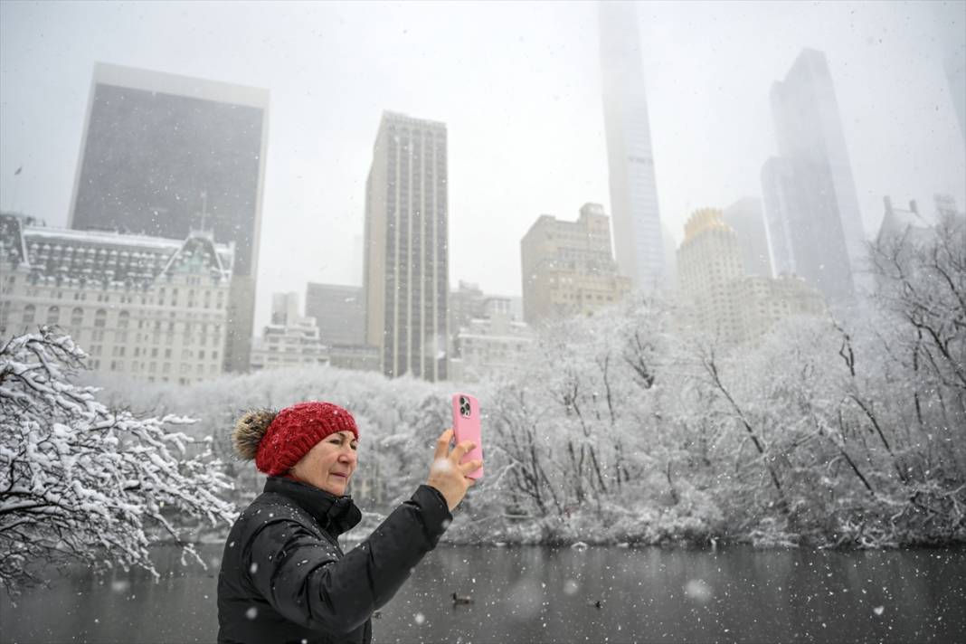 New York kara teslim ancak karın keyfi Central Park'ta çıktı 8