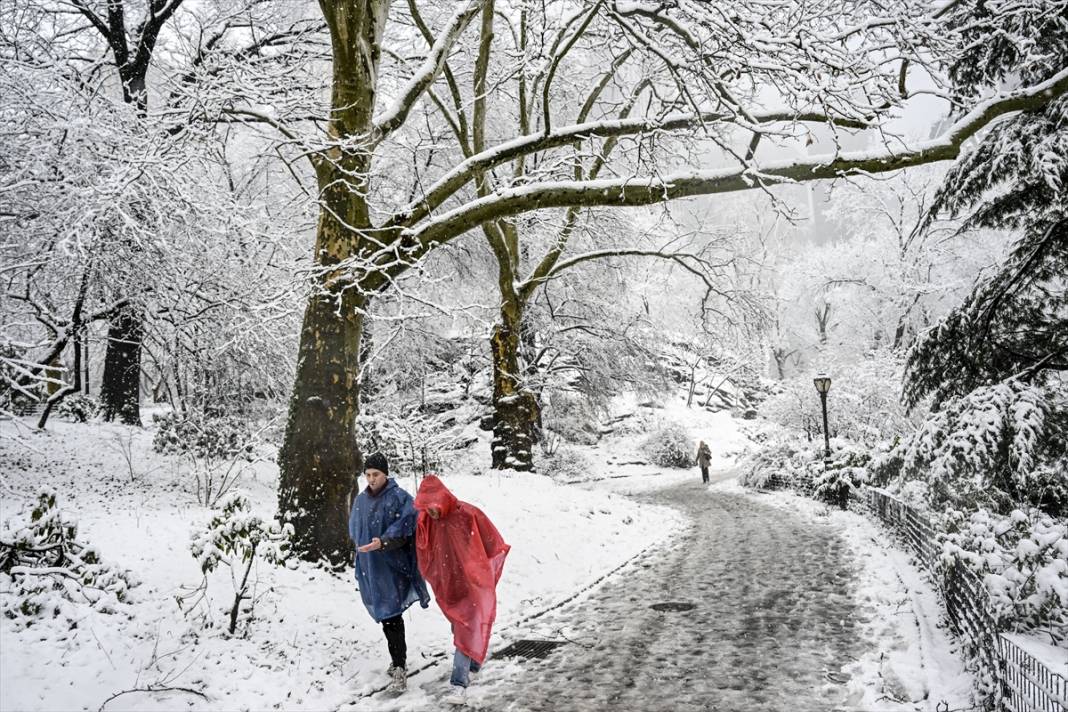 New York kara teslim ancak karın keyfi Central Park'ta çıktı 19