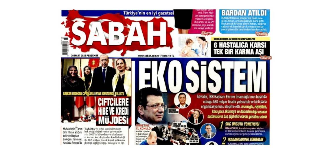 İmamoğlu'nun gözaltına alınması gazete manşetlerinde 9