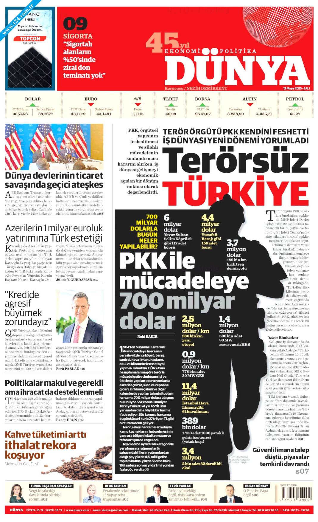 PKK fesih kararını duyurdu: Tarihi açıklama gazete manşetlerinde 7