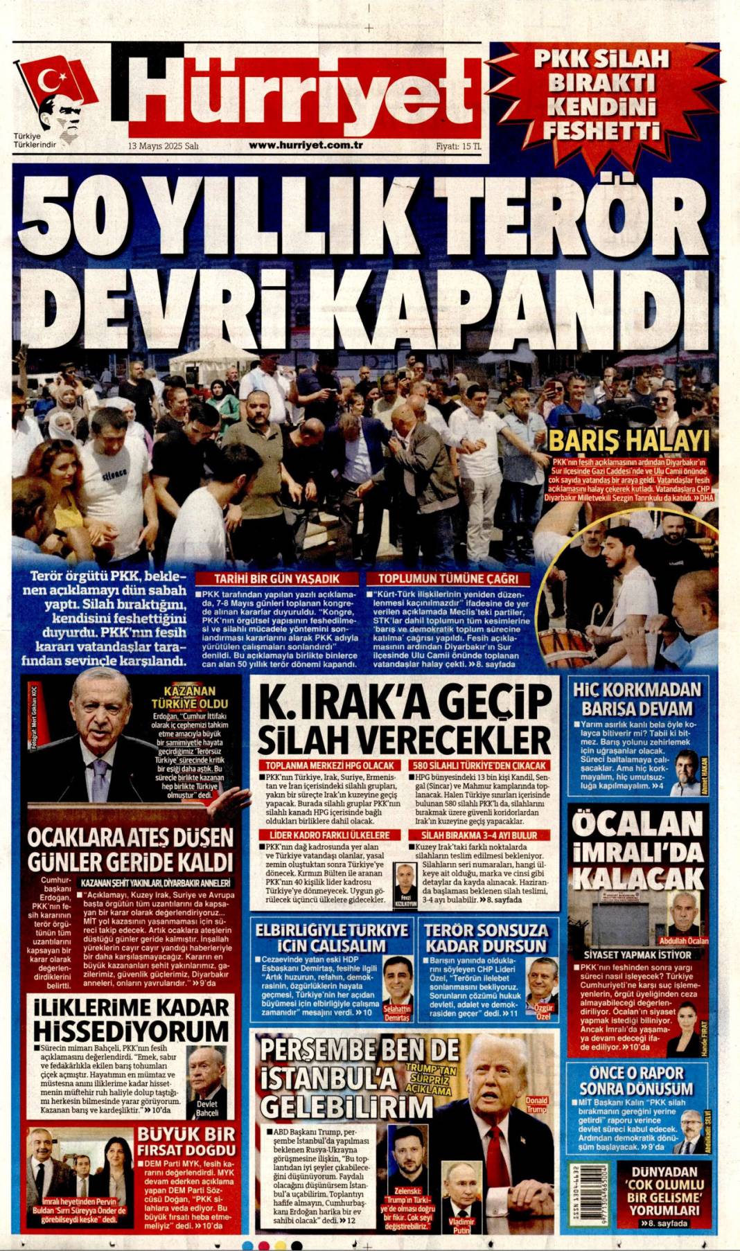 PKK fesih kararını duyurdu: Tarihi açıklama gazete manşetlerinde 1