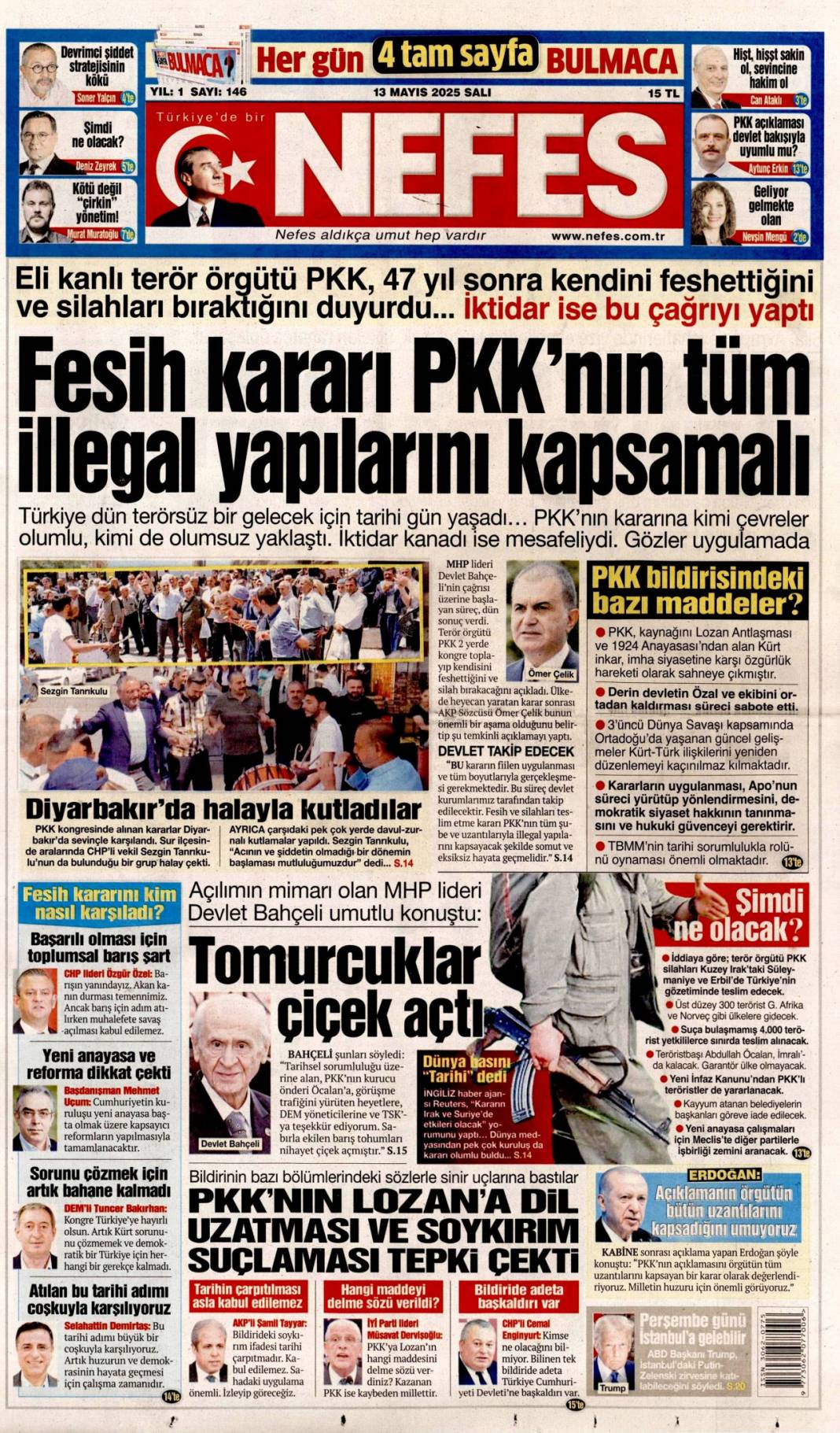 PKK fesih kararını duyurdu: Tarihi açıklama gazete manşetlerinde 3