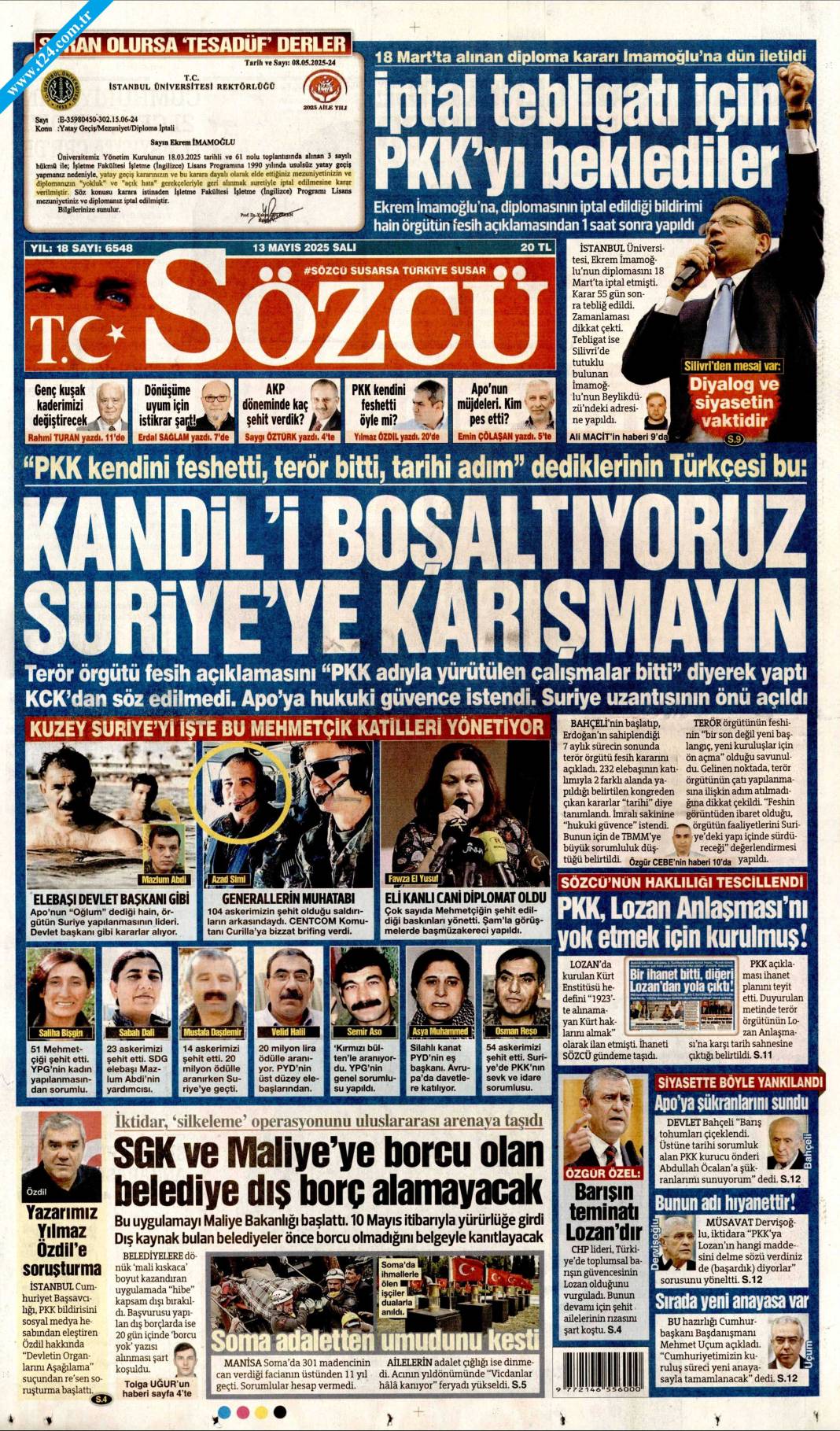 PKK fesih kararını duyurdu: Tarihi açıklama gazete manşetlerinde 9