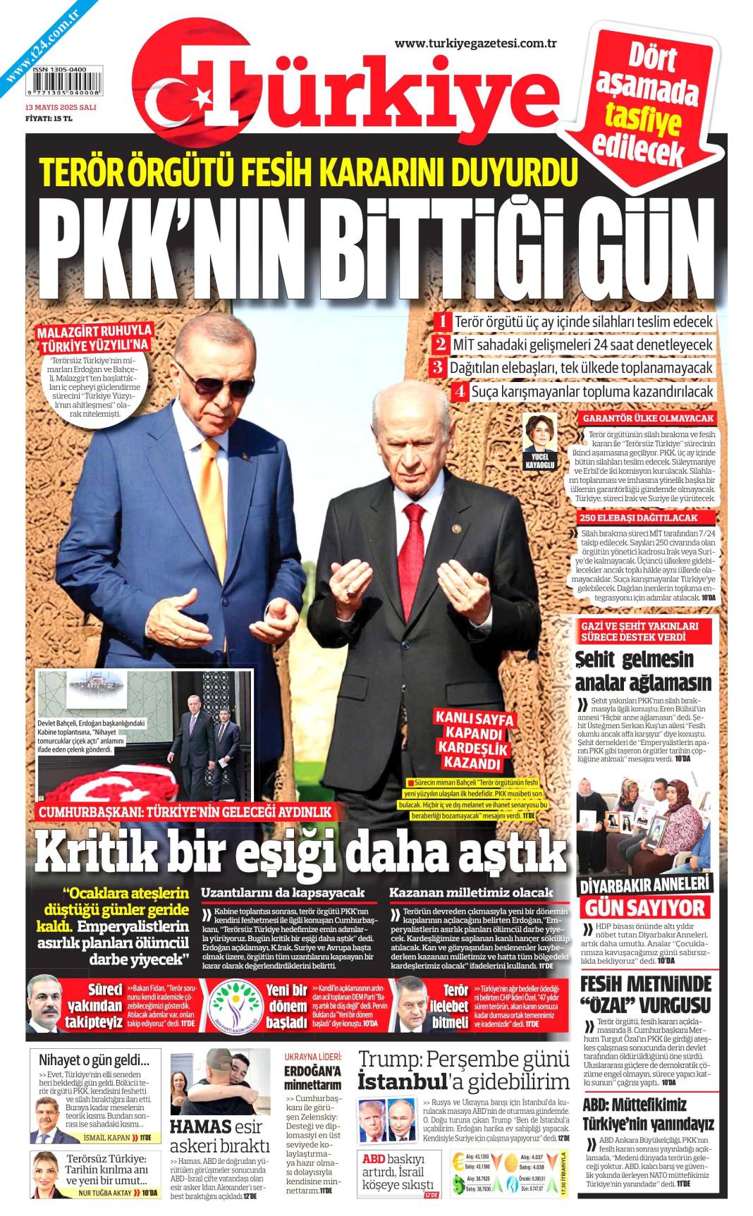 PKK fesih kararını duyurdu: Tarihi açıklama gazete manşetlerinde 4