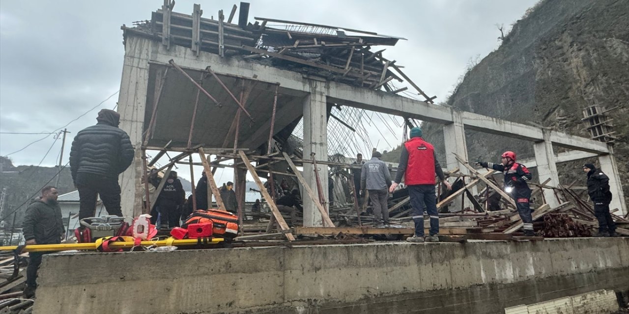 Trabzon'da inşaat çöktü: 1 işçi yaşamını yitirdi, 3 işçi yaralandı