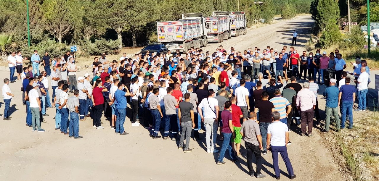 Yatağan'da 400 işçinin ücretsiz izne gönderilmesine protesto