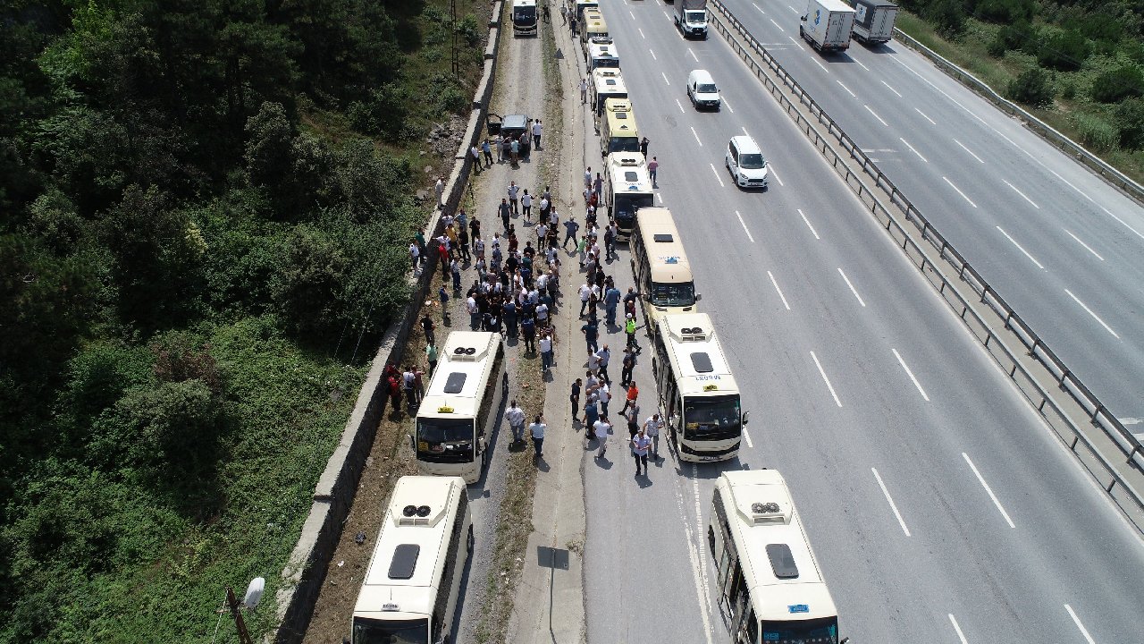 İstanbul’da minibüsçülerden kahyalık sistemine karşı eylem