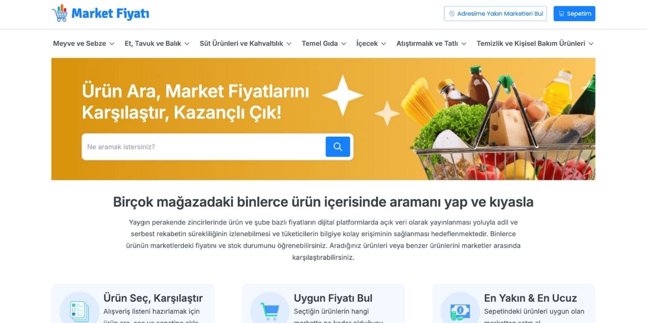 Market fiyatları tek sitede: 1.7 milyon kişi arama yaptı