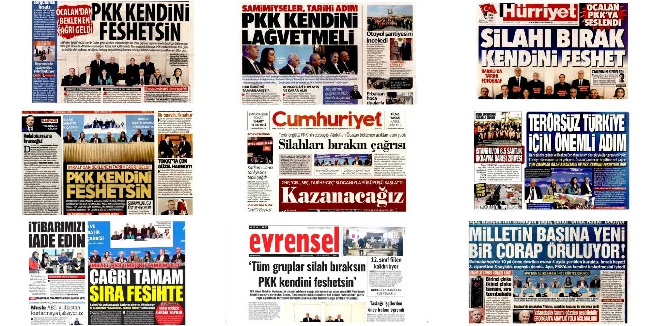 Öcalan çağrı yaptı: Gazeteler çağrıyı nasıl gördü?