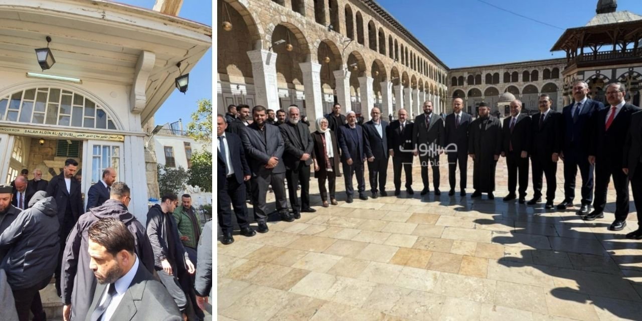 Bilal Erdoğan, onlarca araçlık konvoyla Şam'da Emevi Camisi'ne gitti