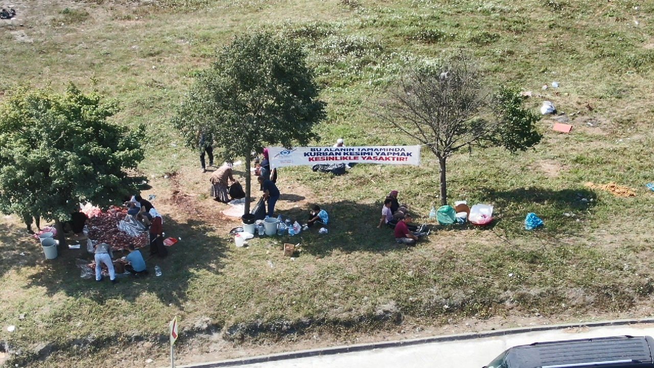 “Kesim yasak” afişinin altında kaçak kesim