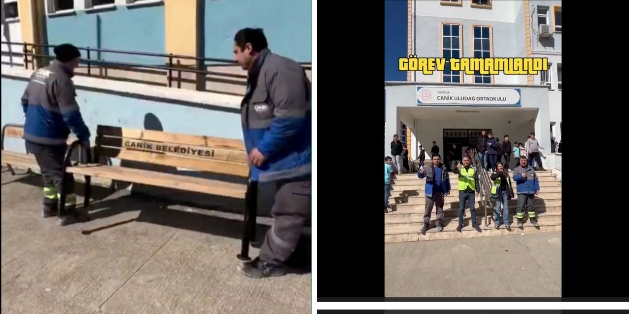 Canik Belediyesi sosyal medyanın gündeminde: Park isteyen çocuklara bank getirdiler