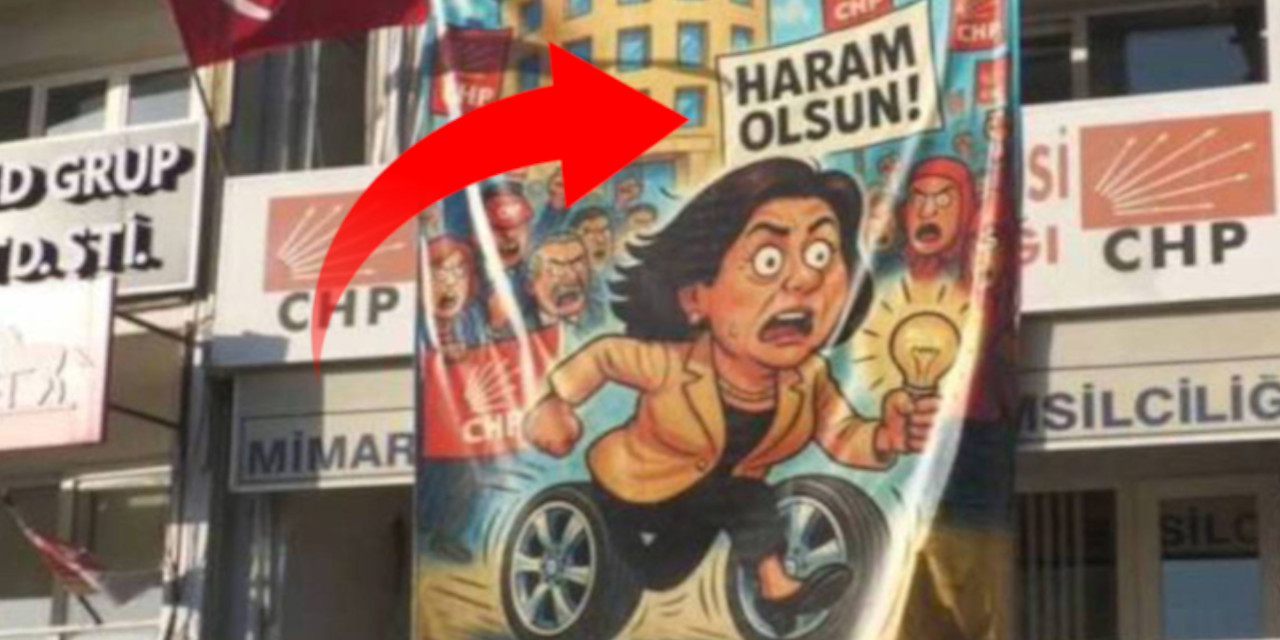 CHP Aydın İl binasına 'Çerçioğlu' pankartı: 'Haram olsun'