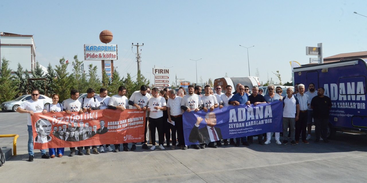 ‘Adana'dan Silivri'ye Özgürlük Yürüyüşü’ düzenleyen CHP'liler Aksaray’a ulaştı