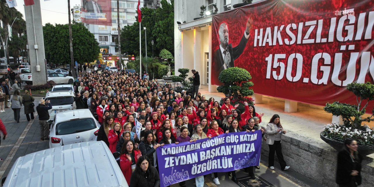 Adana Büyükşehir Belediyesi kadın çalışanlarından "Zeydan Karalar" mitingi