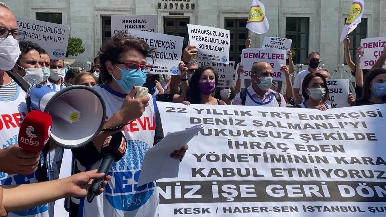 Haber-Sen 22 yıllık TRT çalışanının sosyal medya paylaşımları yüzünden işten atılmasını protesto etti