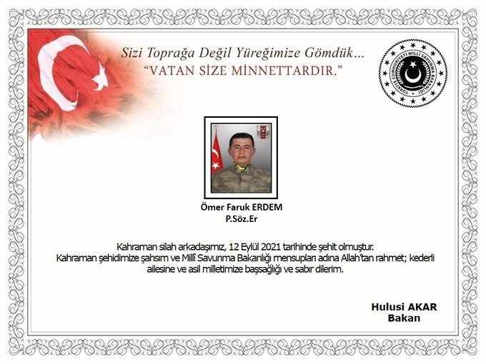 MSB: "1 asker şehit oldu"