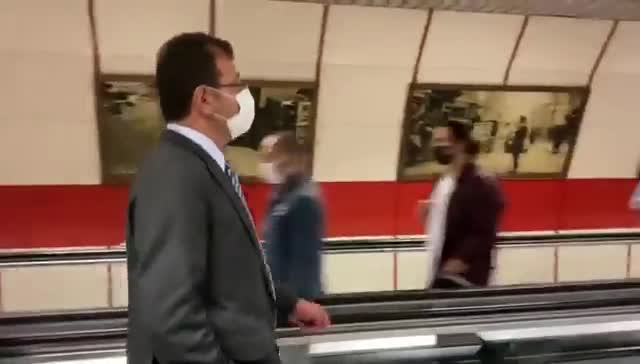 Ekrem İmamoğlu, Taksim'e metroyla gitti