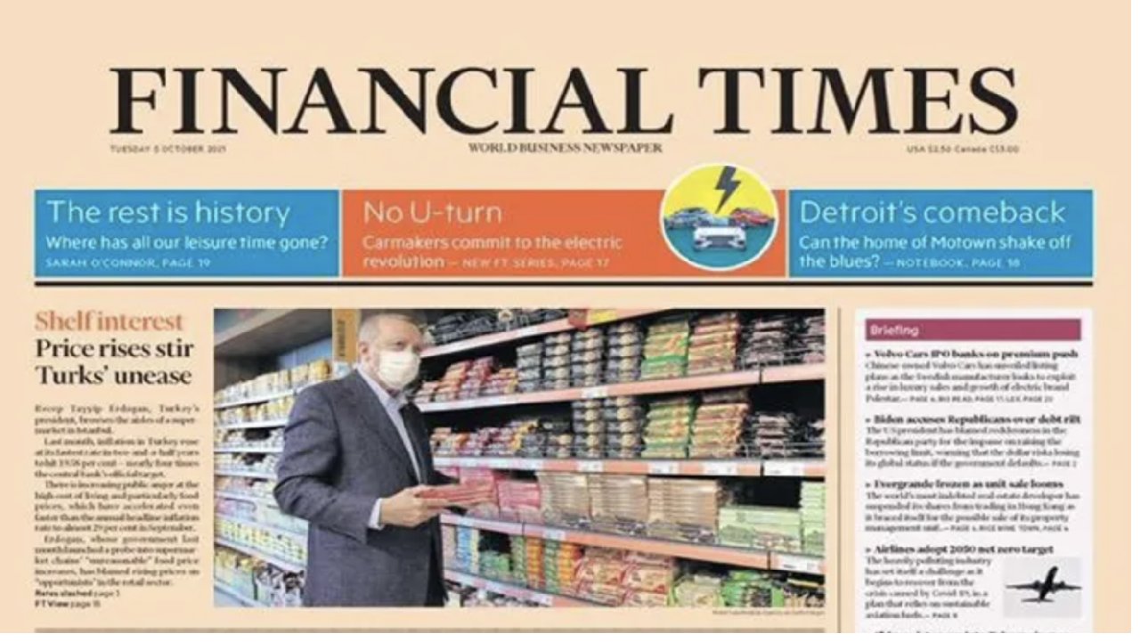 Financial Times, Erdoğan'ın 'uygun fiyatlı' dediği market alışverişini manşet yaptı