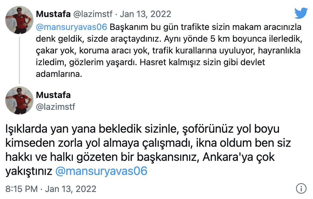 Trafikte Mansur Yavaş'la karşılaşan Ankaralı: "Aynı yönde 5 km boyunca ilerledik, çakar yok, koruma aracı yok, trafik kurallarına uyuluyor..."