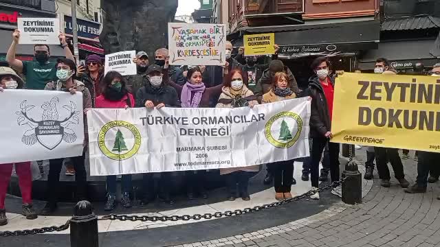 Zeytinliklerin madenciliğe açılması Beşiktaş'ta protesto edildi