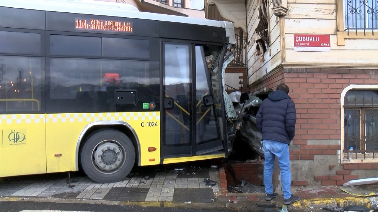 Beykoz'da İETT otobüsü 4 araca çarptı: 6 yaralı