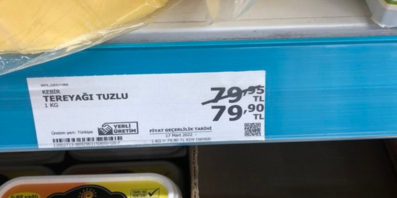 Bir markette tereyağına yapılan 5 kuruşluk indirim sosyal medyada gündem oldu