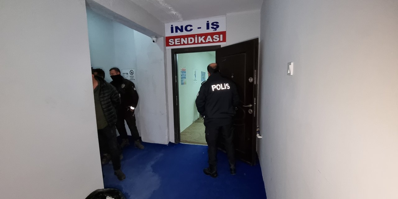 Kumarhaneye dönüştürülen sendika binasına baskın