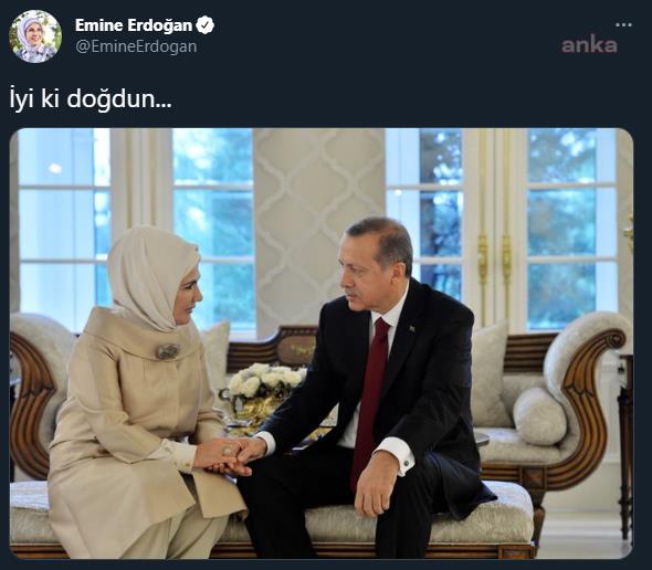 67 yaşına giren Erdoğan'a eşi Emine Erdoğan'dan kutlama
